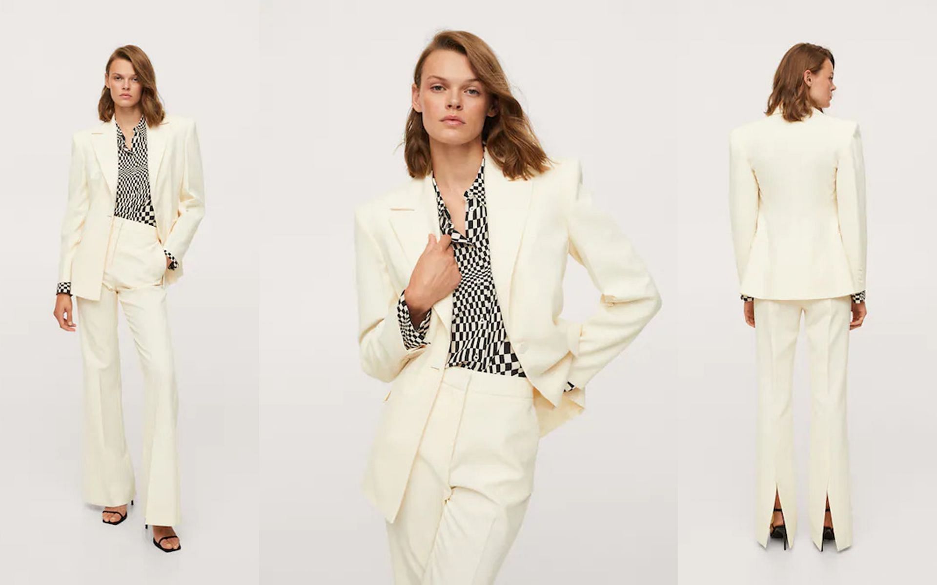 Mango Patterned blazer suit (Image via shop.mango.com)